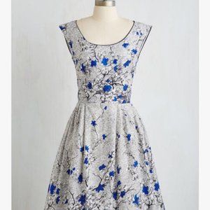 lazybones x ModCloth Mod Retro Vintage Fit and Flare Dress
